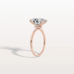 3CT Oval Lab Grown Diamond Hidden Halo Engagement Ring - Rings