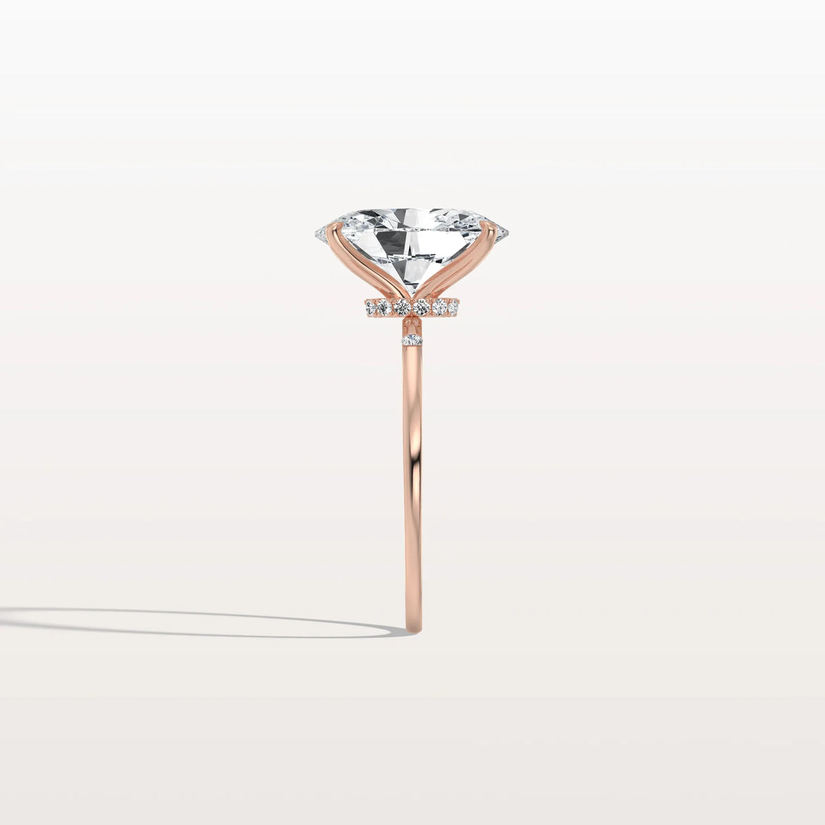 3CT Oval Lab Grown Diamond Hidden Halo Engagement Ring - Rings