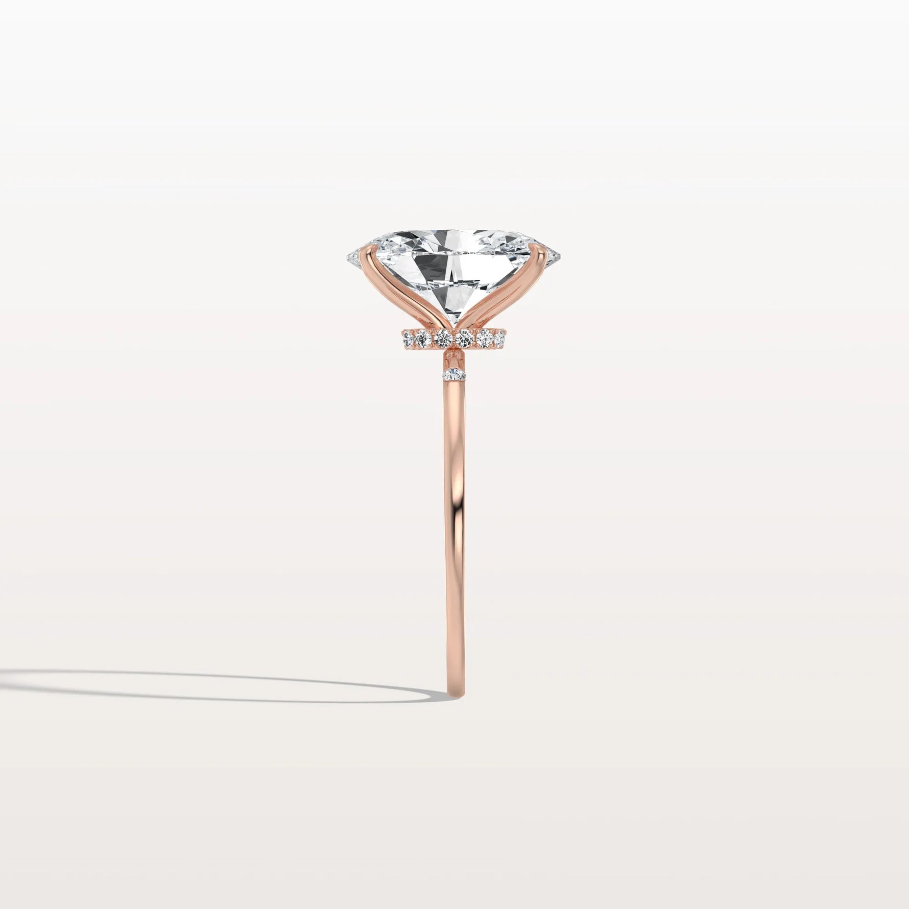3CT Oval Lab Grown Diamond Hidden Halo Engagement Ring - Rings