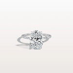 3CT Oval Lab Grown Diamond Hidden Halo Engagement Ring - Rings