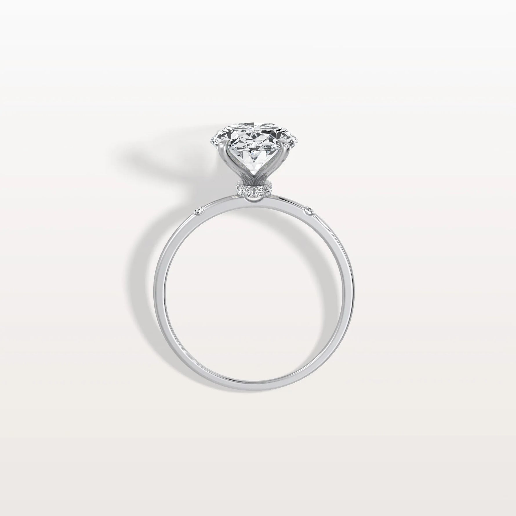 3CT Oval Lab Grown Diamond Hidden Halo Engagement Ring - Rings