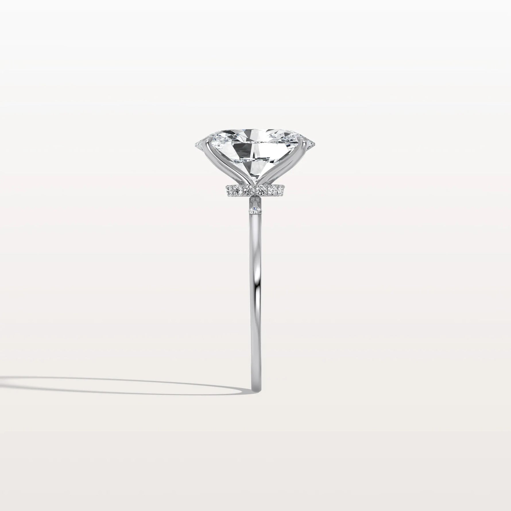 3CT Oval Lab Grown Diamond Hidden Halo Engagement Ring - Rings