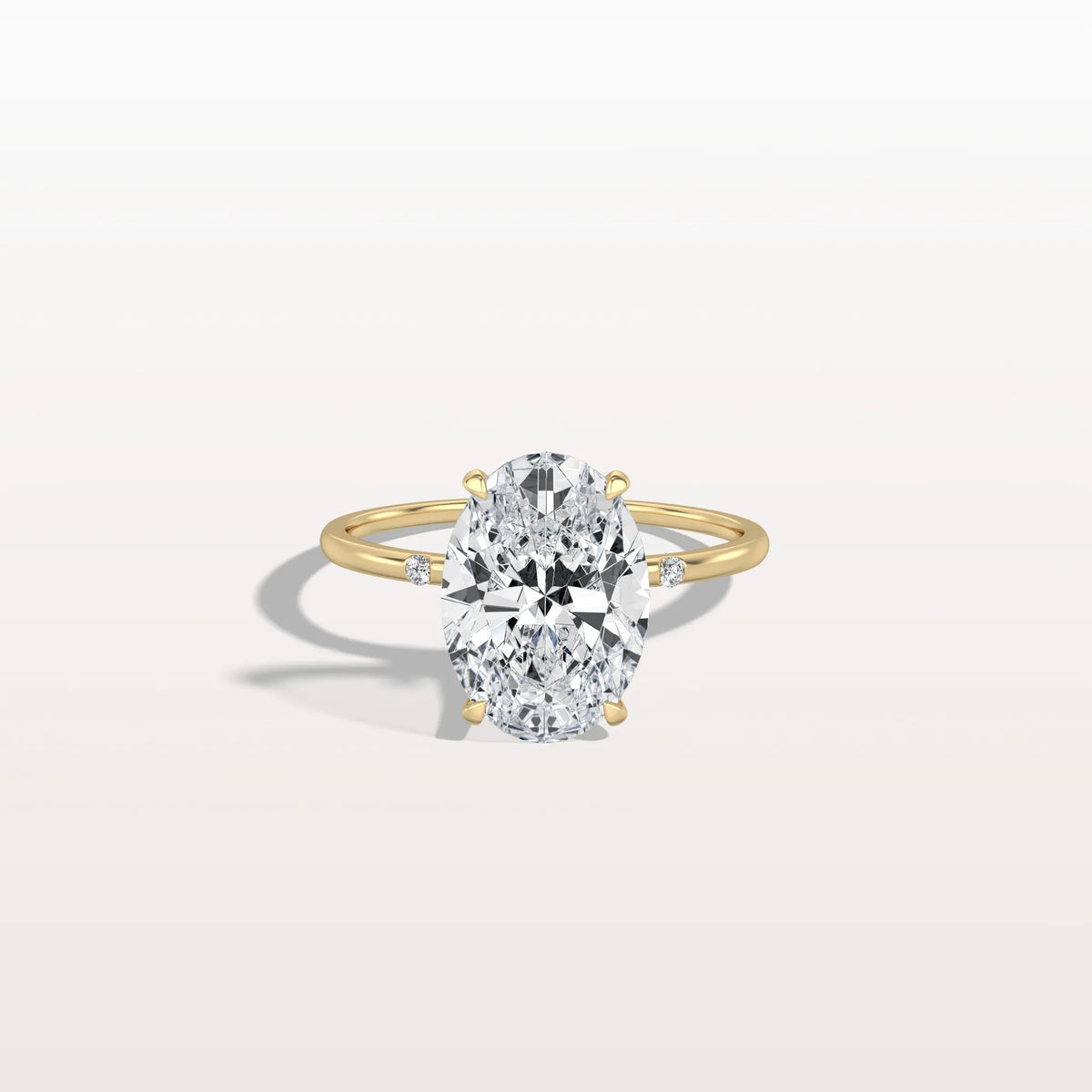 3CT Oval Lab Grown Diamond Hidden Halo Engagement Ring - Rings