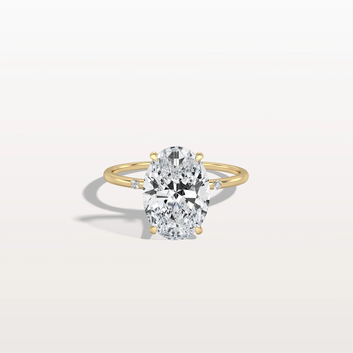 3CT Oval Lab Grown Diamond Hidden Halo Engagement Ring - Rings