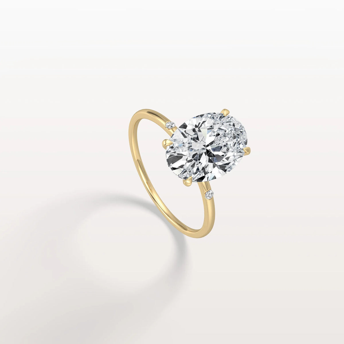 3CT Oval Lab Grown Diamond Hidden Halo Engagement Ring - Rings
