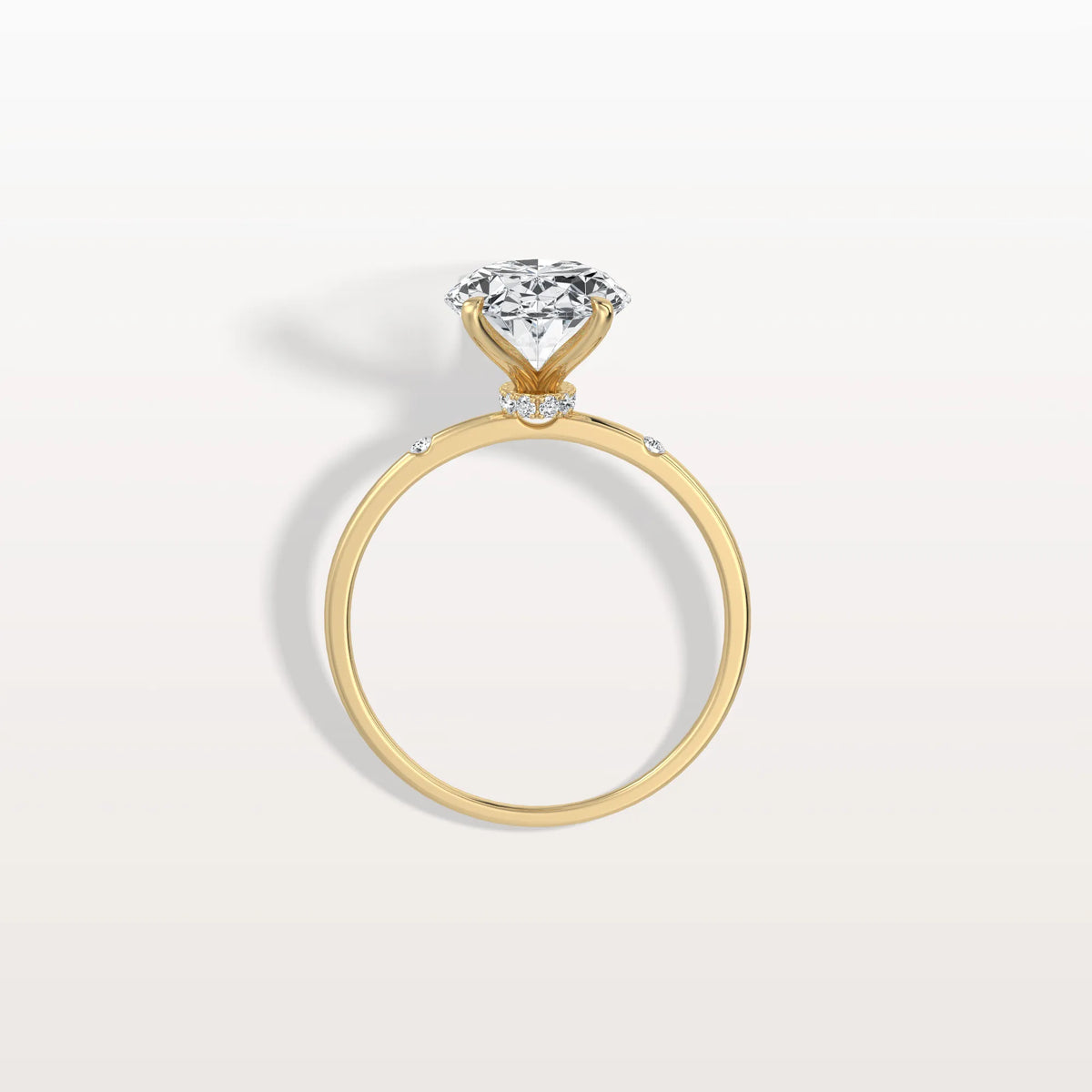 3CT Oval Lab Grown Diamond Hidden Halo Engagement Ring - Rings