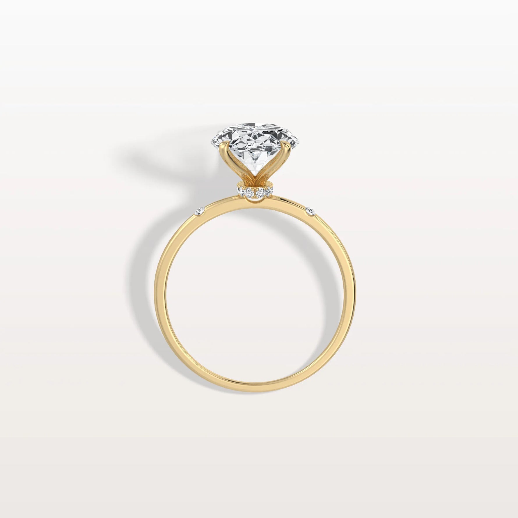 3CT Oval Lab Grown Diamond Hidden Halo Engagement Ring - Rings