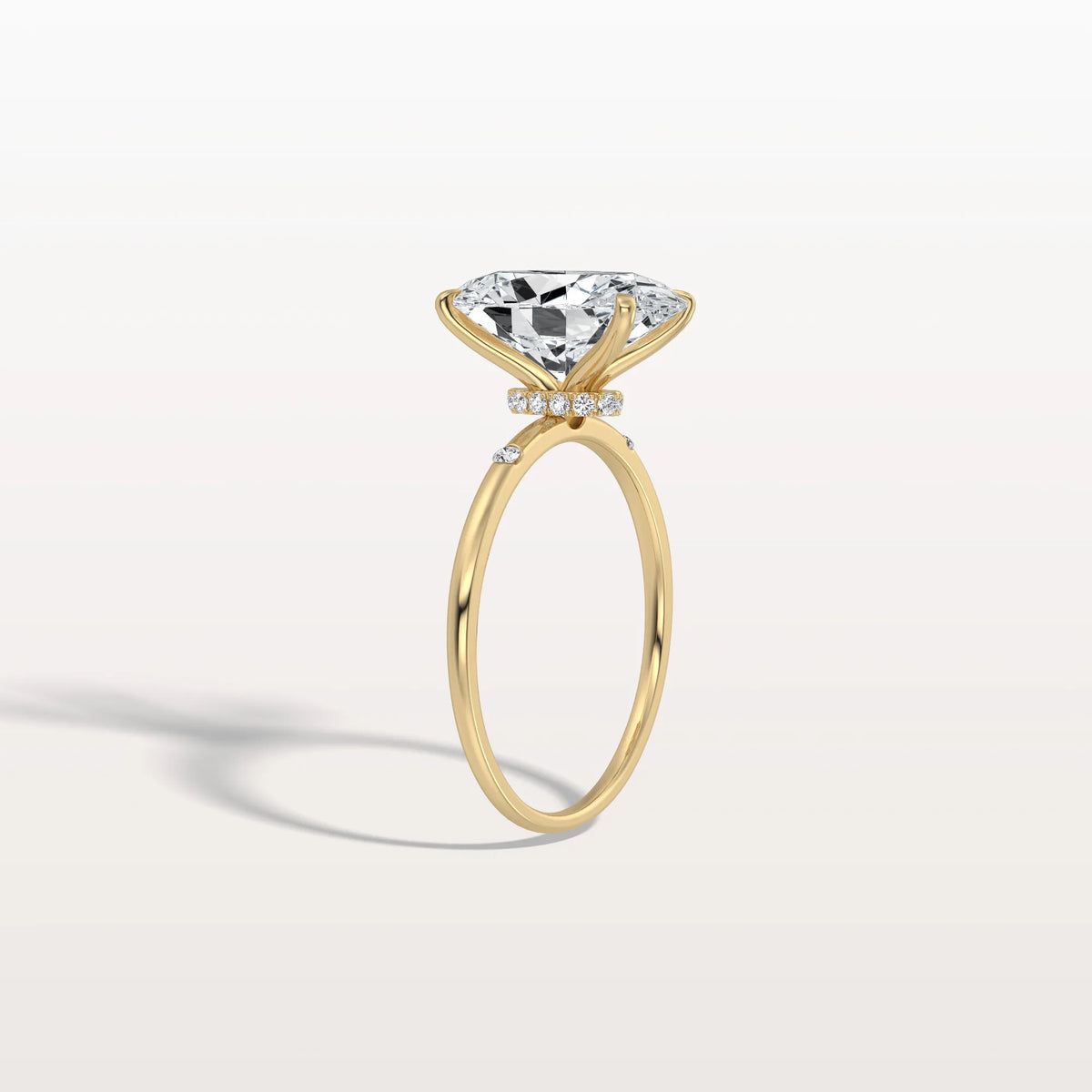 3CT Oval Lab Grown Diamond Hidden Halo Engagement Ring - Rings