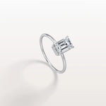 1CT Emerald Cut Lab Grown Diamond Engagement Ring - Rings