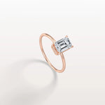 1CT Emerald Cut Lab Grown Diamond Engagement Ring - Rings