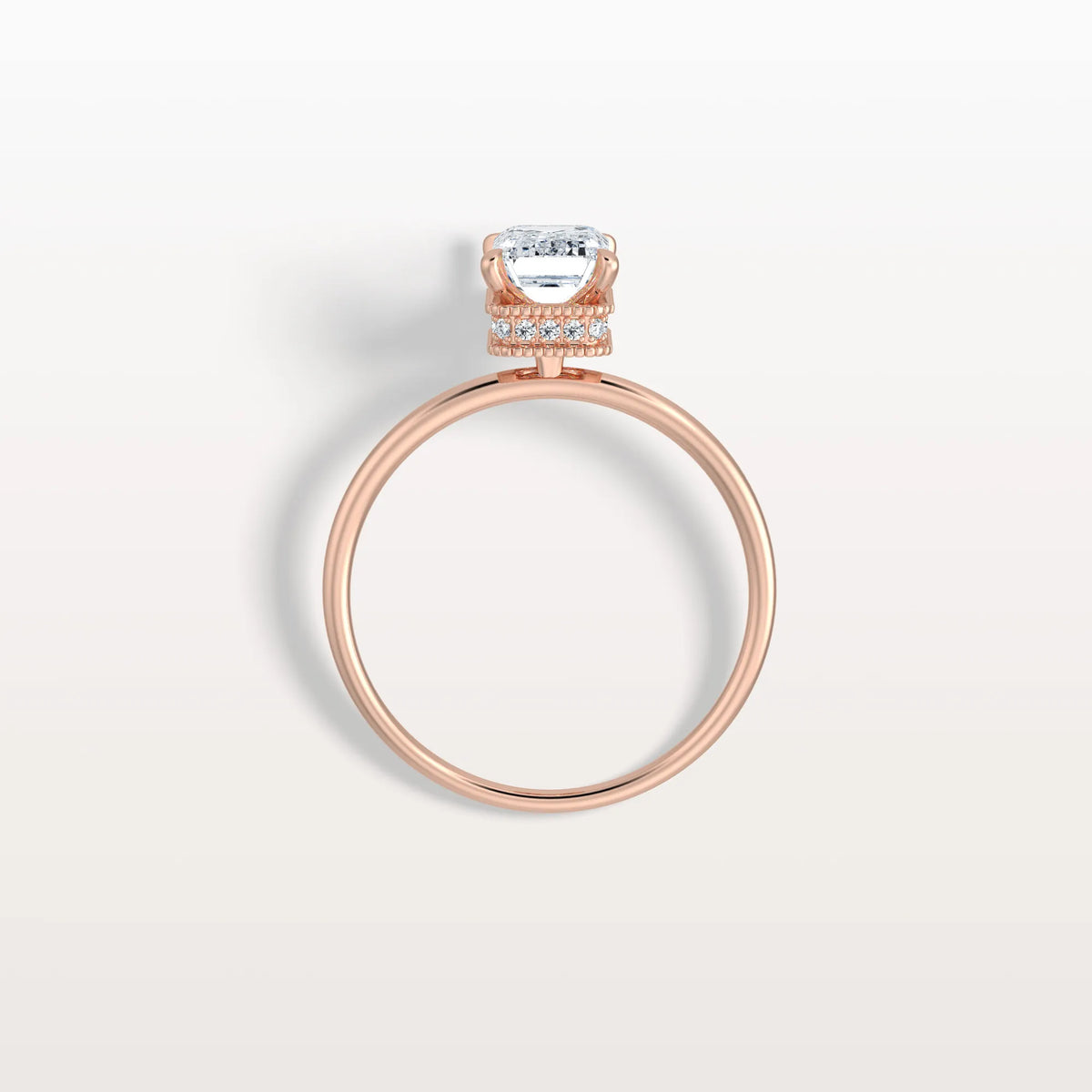1CT Emerald Cut Lab Grown Diamond Engagement Ring - Rings