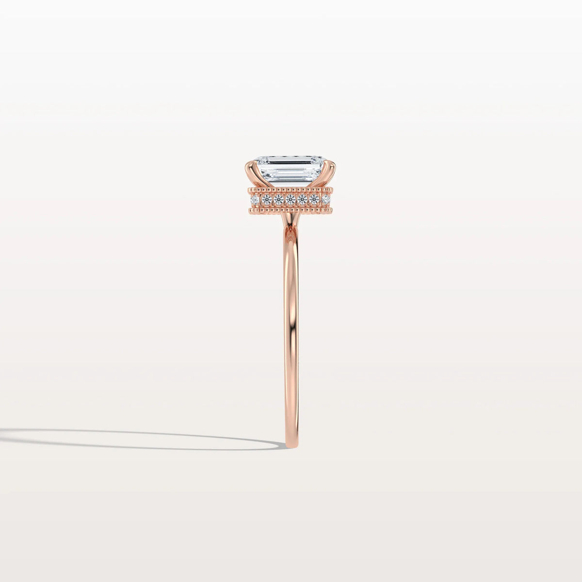 1CT Emerald Cut Lab Grown Diamond Engagement Ring - Rings