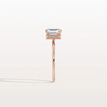 1CT Emerald Cut Lab Grown Diamond Engagement Ring - Rings
