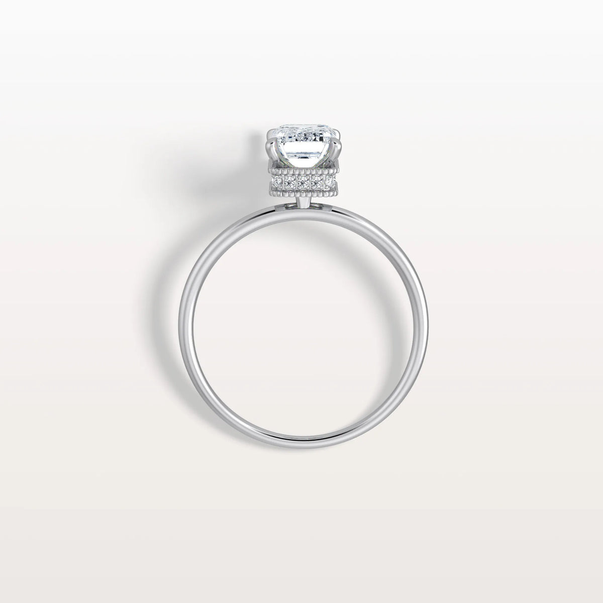 1CT Emerald Cut Lab Grown Diamond Engagement Ring - Rings