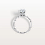 1CT Emerald Cut Lab Grown Diamond Engagement Ring - Rings