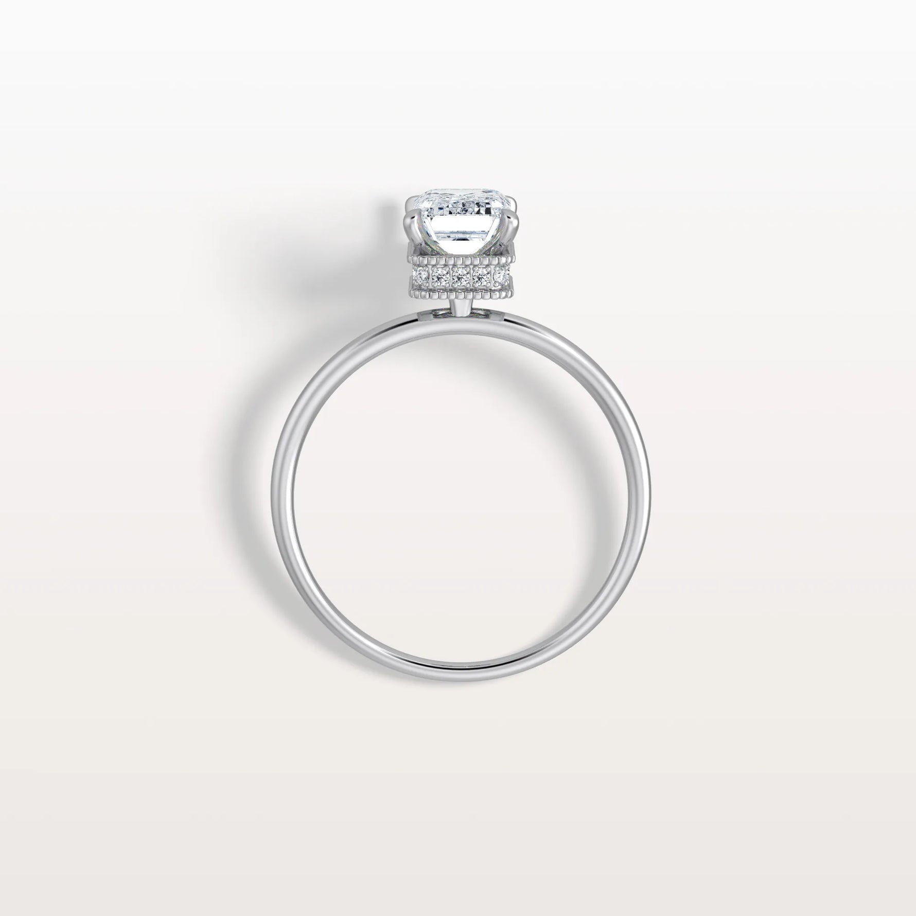1CT Emerald Cut Lab Grown Diamond Engagement Ring - Rings