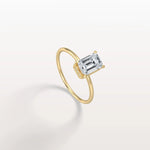1CT Emerald Cut Lab Grown Diamond Engagement Ring - Rings