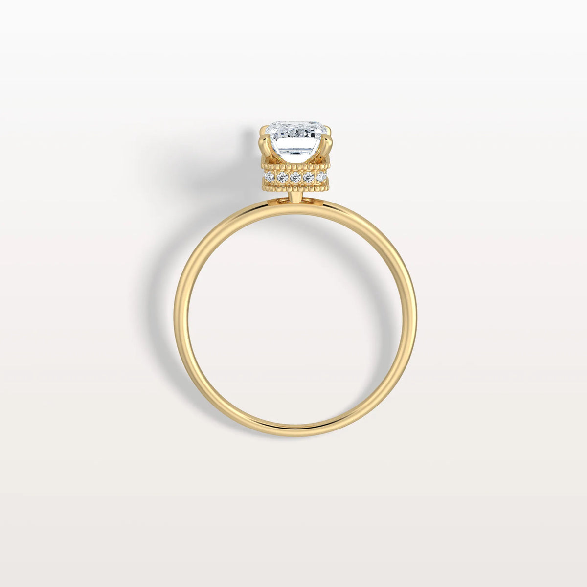 1CT Emerald Cut Lab Grown Diamond Engagement Ring - Rings