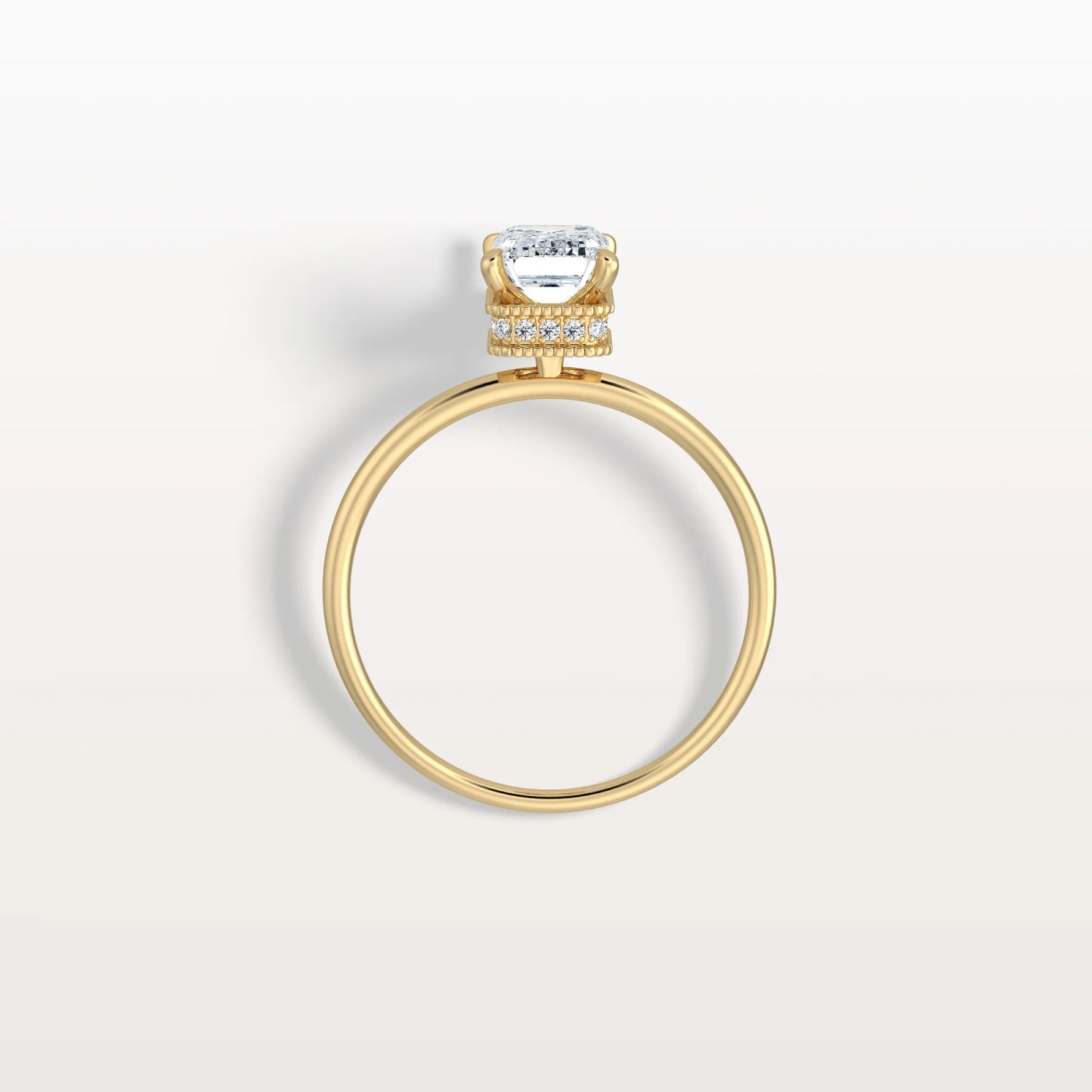 1CT Emerald Cut Lab Grown Diamond Engagement Ring - Rings