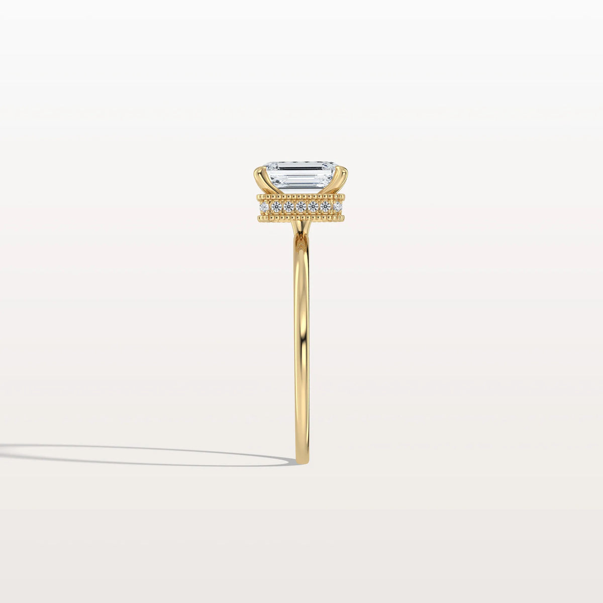 1CT Emerald Cut Lab Grown Diamond Engagement Ring - Rings