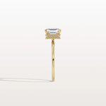 1CT Emerald Cut Lab Grown Diamond Engagement Ring - Rings