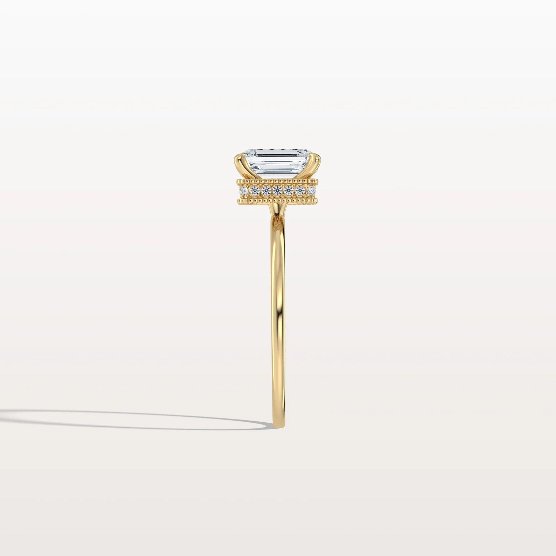 1CT Emerald Cut Lab Grown Diamond Engagement Ring - Rings