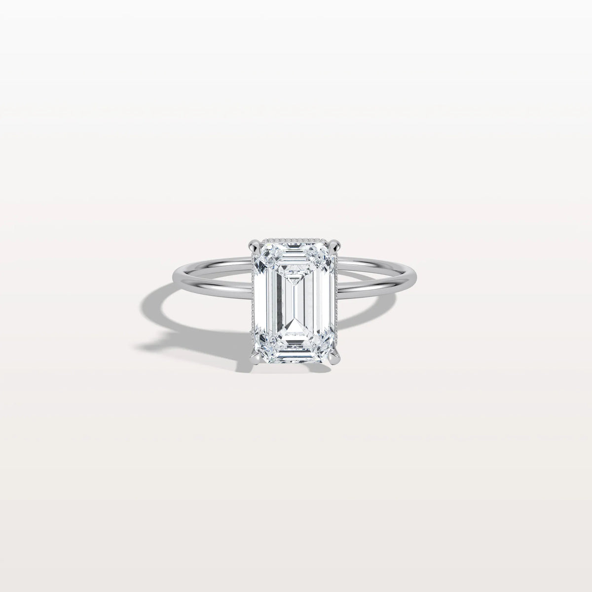 2CT Emerald Cut Lab Grown Diamond Engagement Ring - Rings