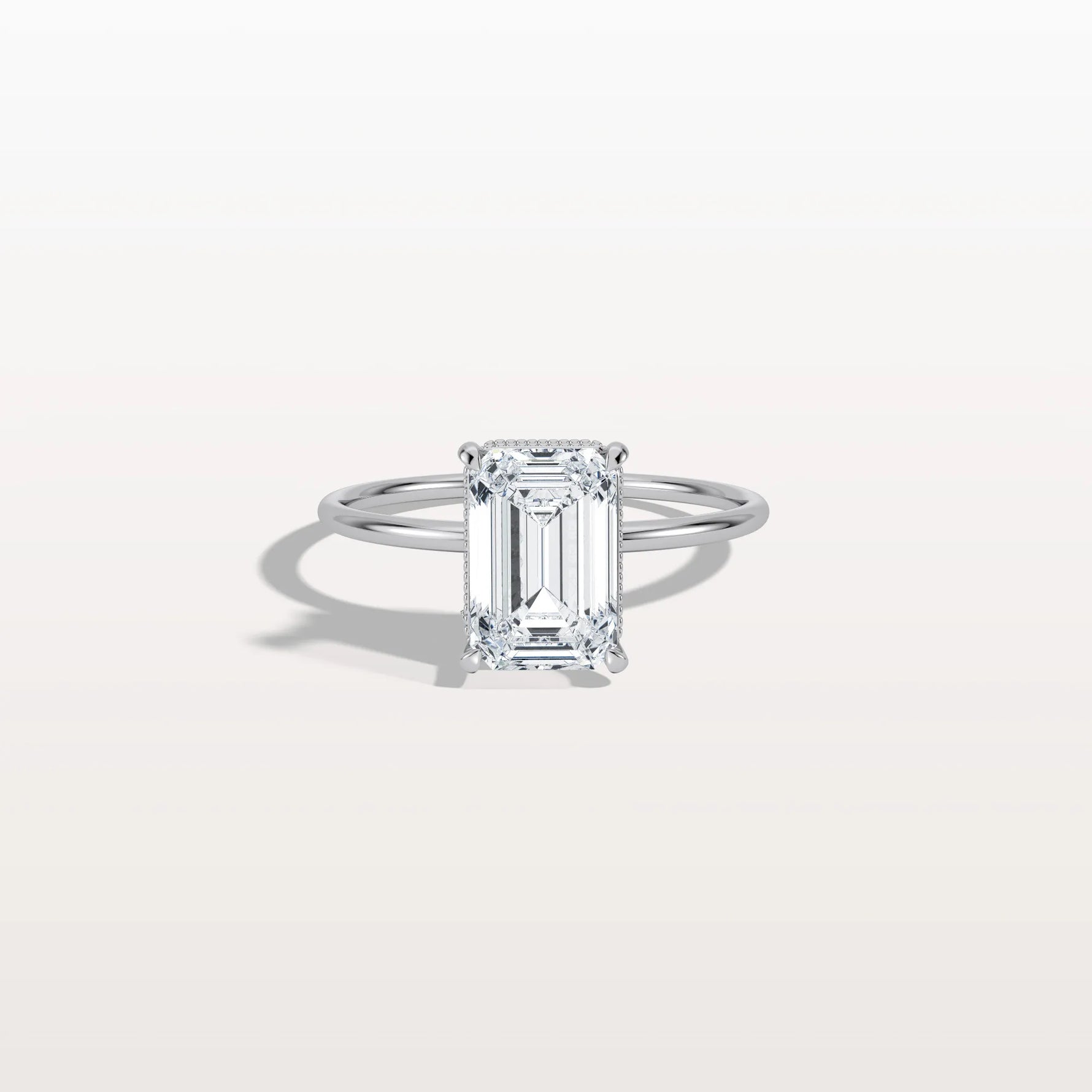 2CT Emerald Cut Lab Grown Diamond Engagement Ring - Rings