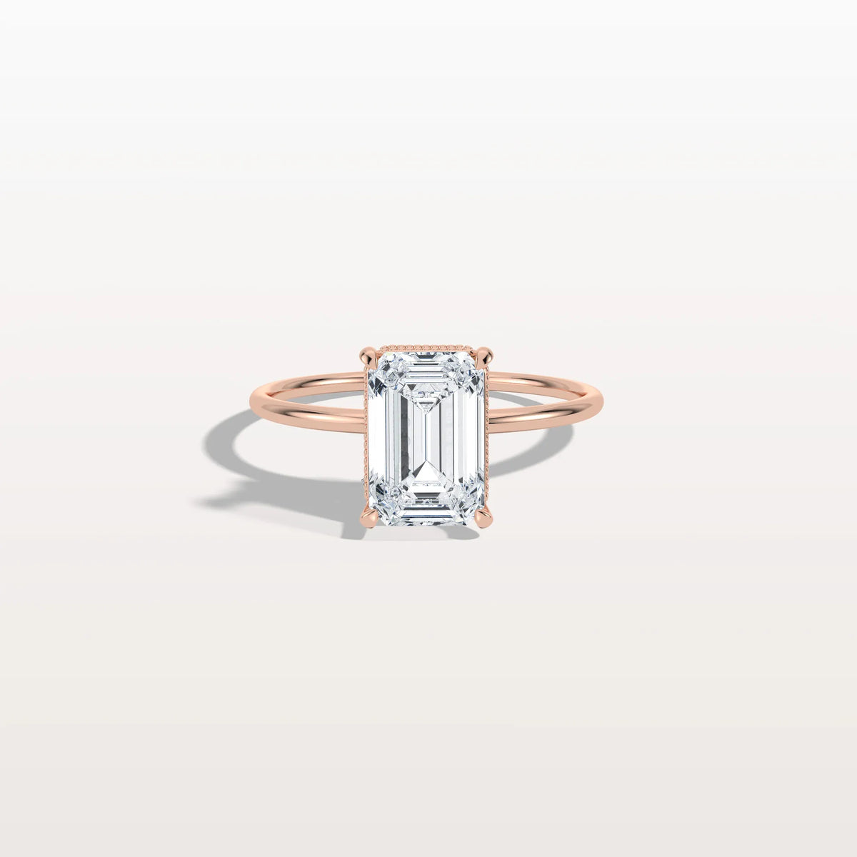 2CT Emerald Cut Lab Grown Diamond Engagement Ring - Rings