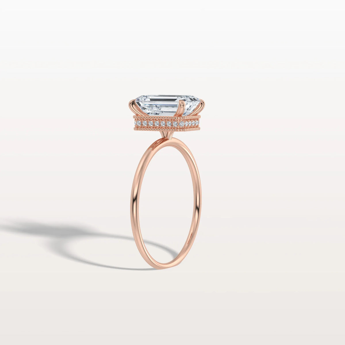 2CT Emerald Cut Lab Grown Diamond Engagement Ring - Rings
