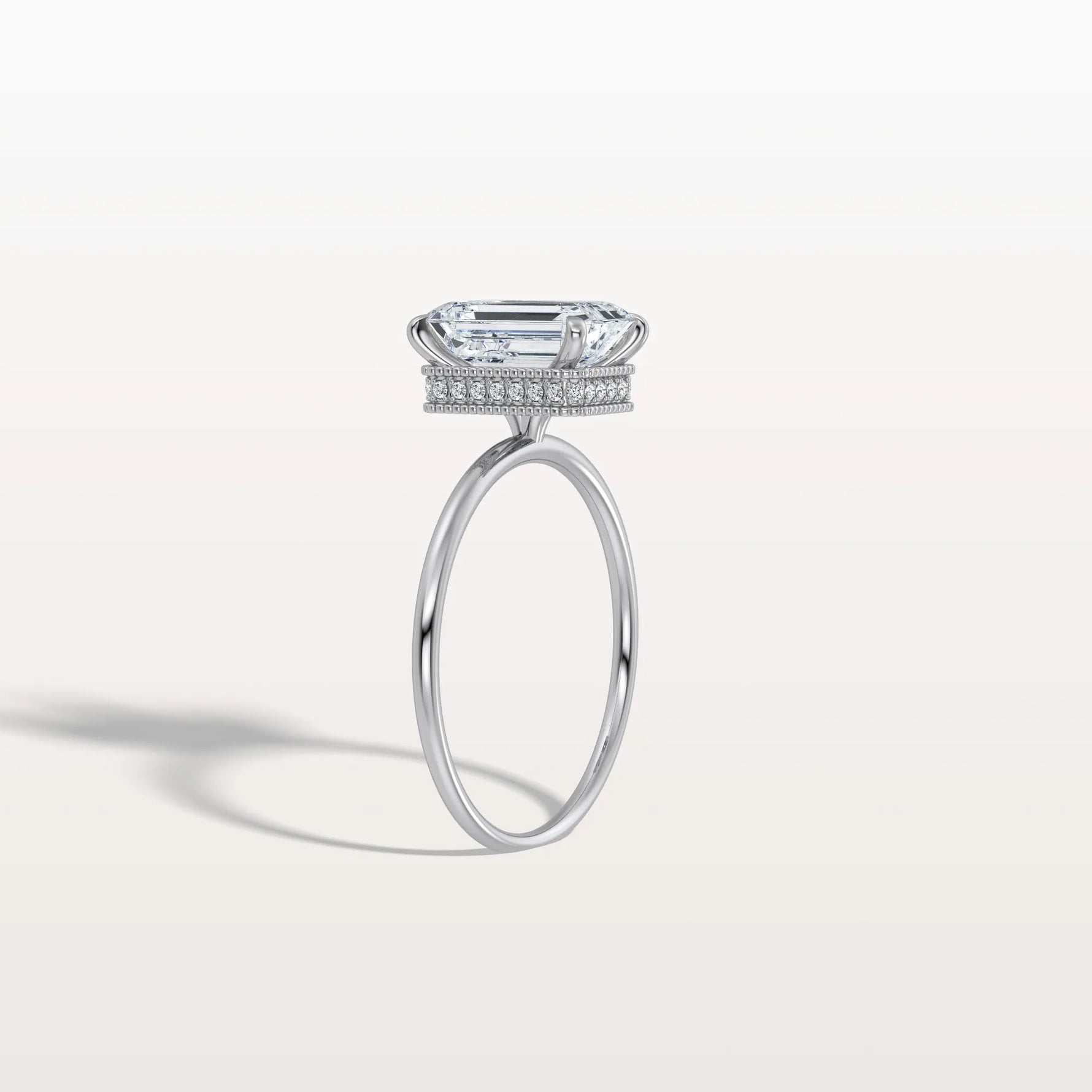 2CT Emerald Cut Lab Grown Diamond Engagement Ring - Rings