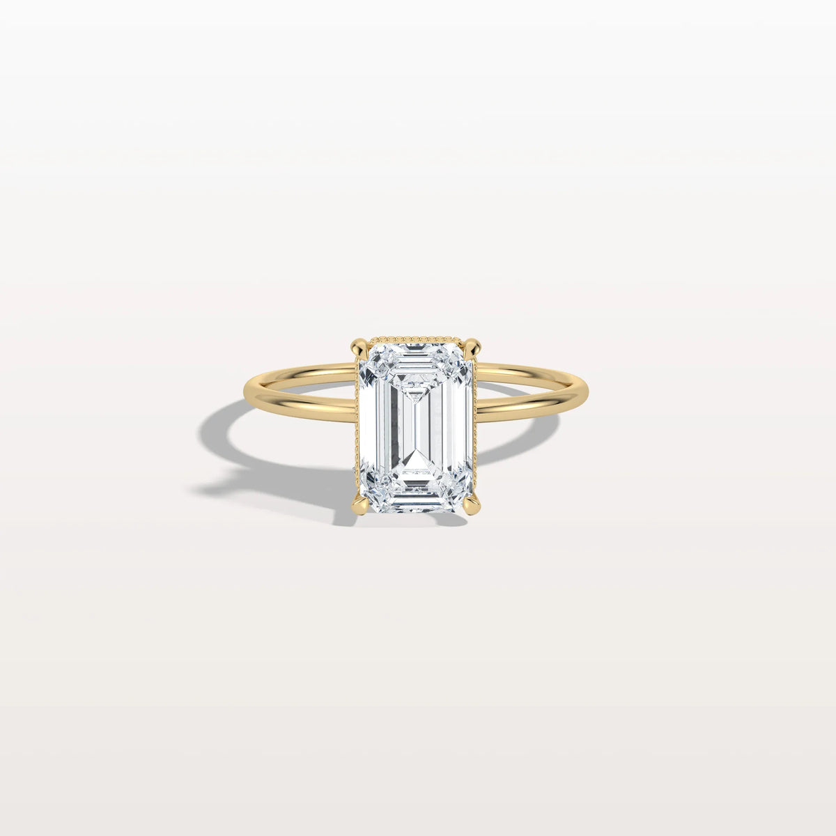 2CT Emerald Cut Lab Grown Diamond Engagement Ring - Rings