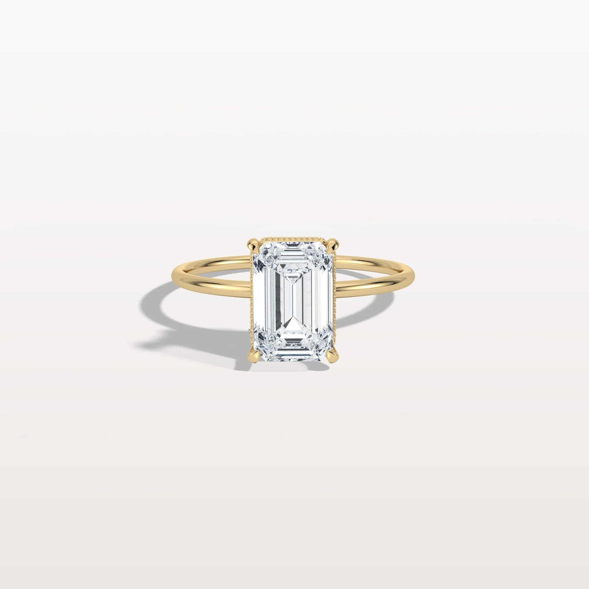 2CT Emerald Cut Lab Grown Diamond Engagement Ring - Rings