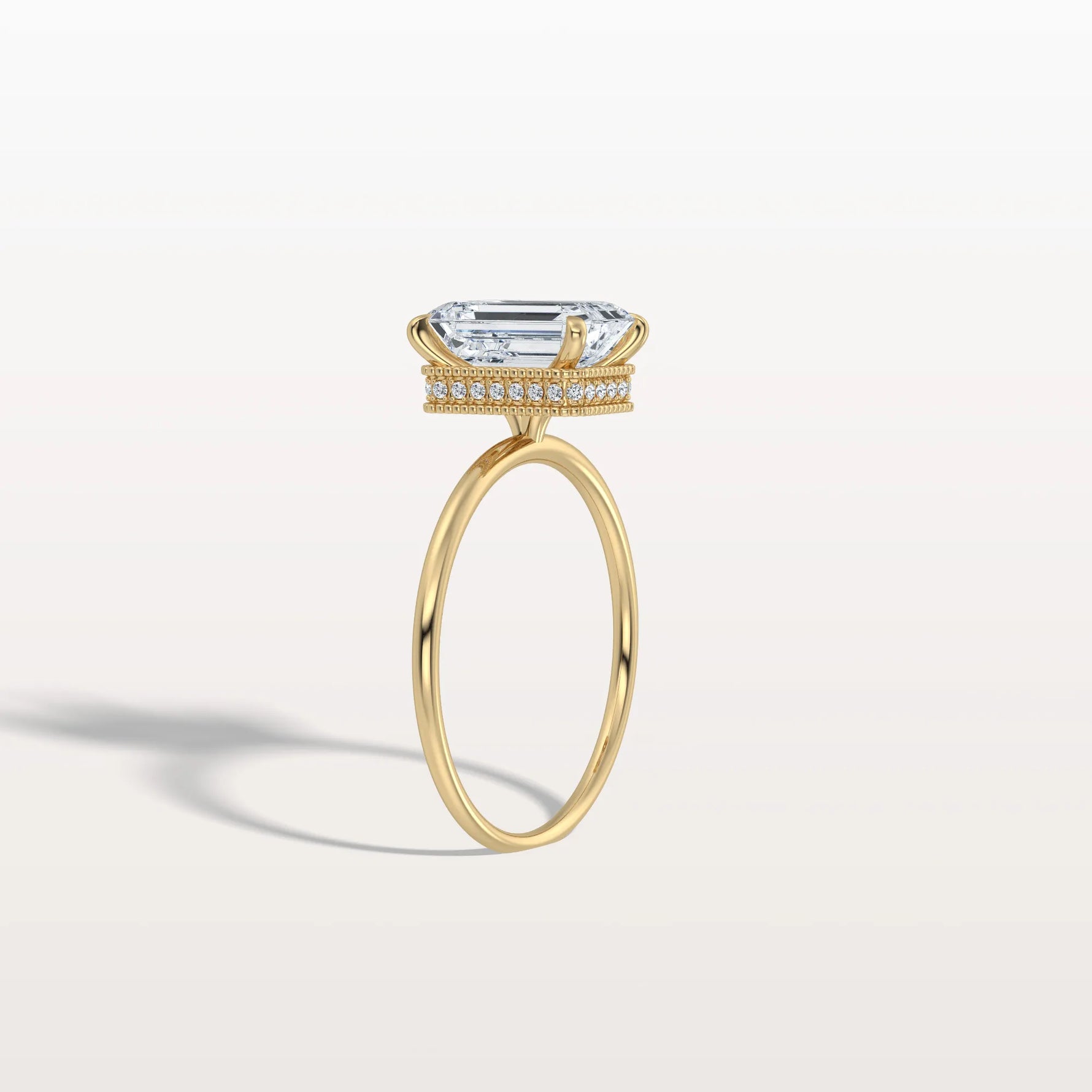 2CT Emerald Cut Lab Grown Diamond Engagement Ring - Rings