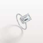 3CT Emerald Cut Lab Grown Diamond Engagement Ring - Rings