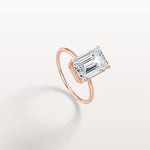 3CT Emerald Cut Lab Grown Diamond Engagement Ring - Rings
