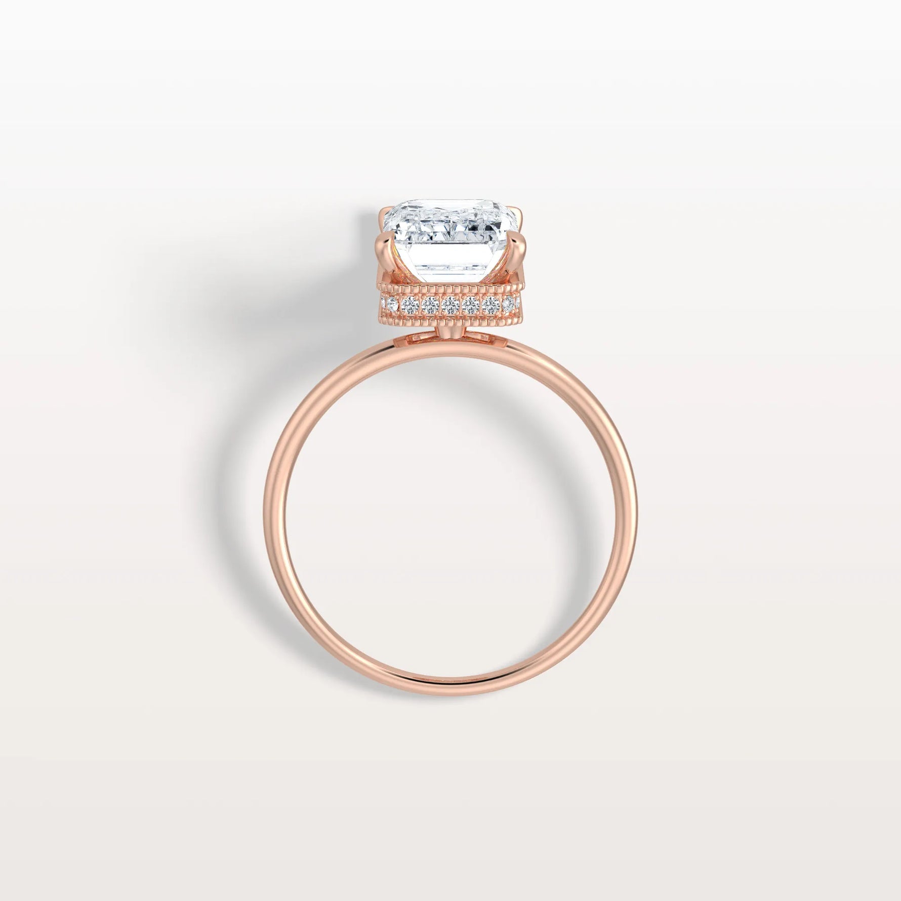 3CT Emerald Cut Lab Grown Diamond Engagement Ring - Rings