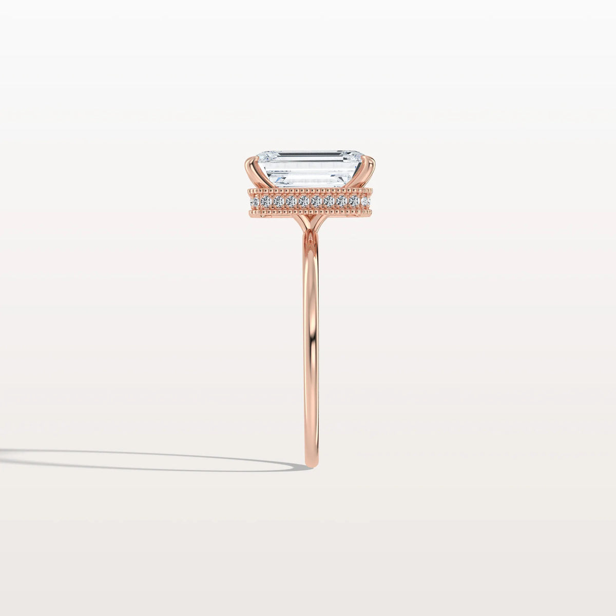 3CT Emerald Cut Lab Grown Diamond Engagement Ring - Rings