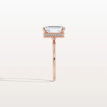3CT Emerald Cut Lab Grown Diamond Engagement Ring - Rings