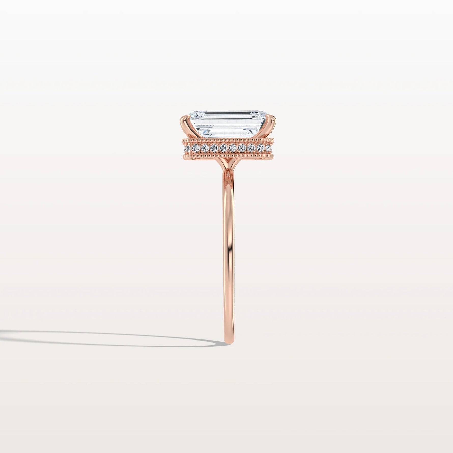 3CT Emerald Cut Lab Grown Diamond Engagement Ring - Rings