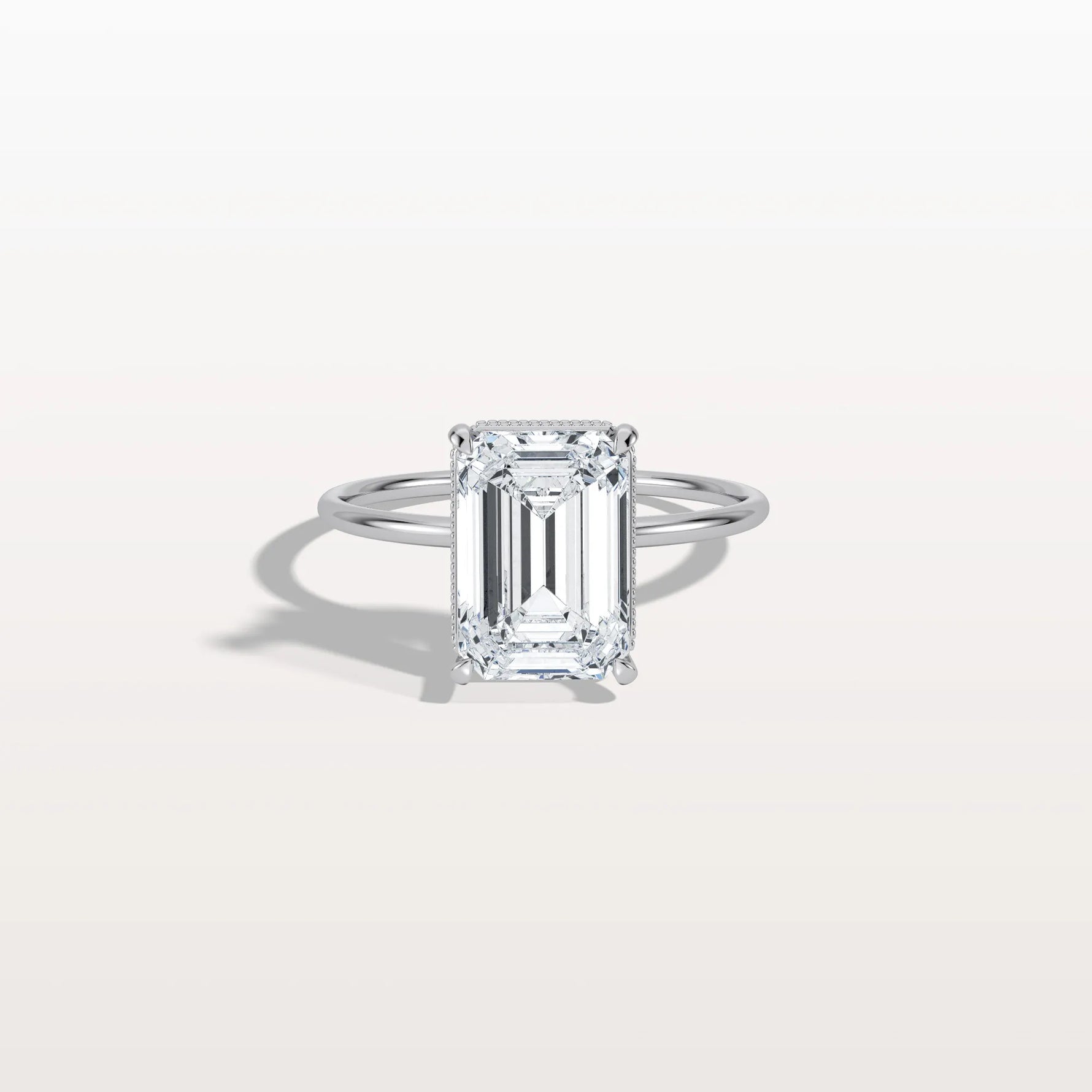 3CT Emerald Cut Lab Grown Diamond Engagement Ring - Rings