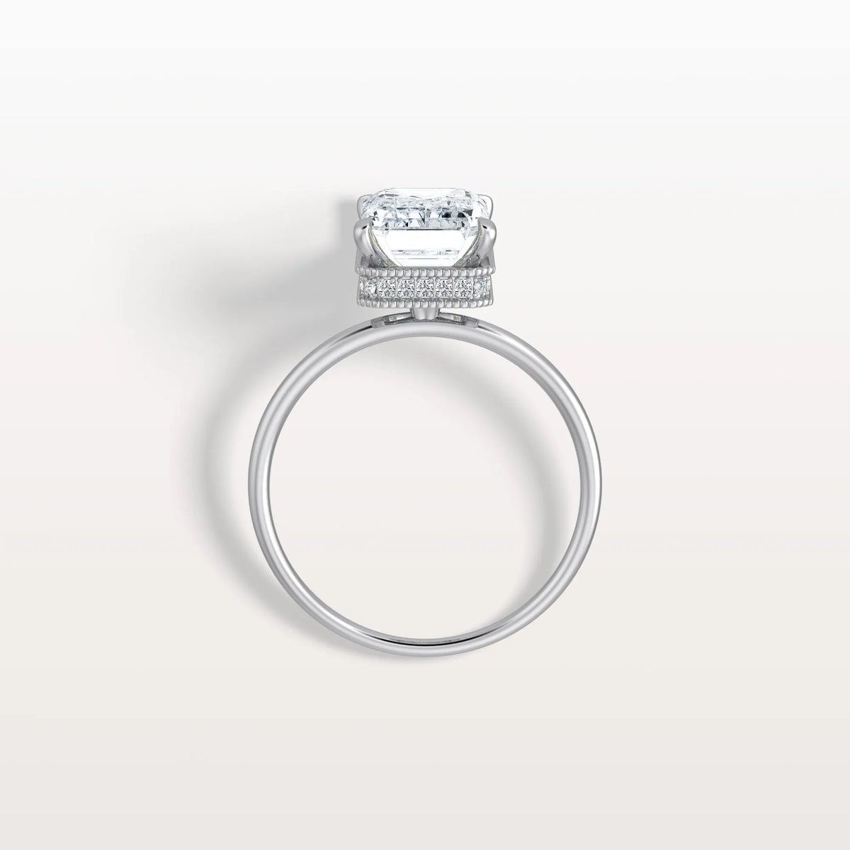 3CT Emerald Cut Lab Grown Diamond Engagement Ring - Rings