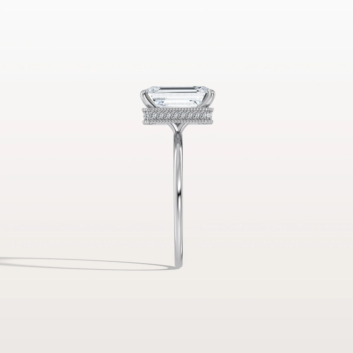 3CT Emerald Cut Lab Grown Diamond Engagement Ring - Rings