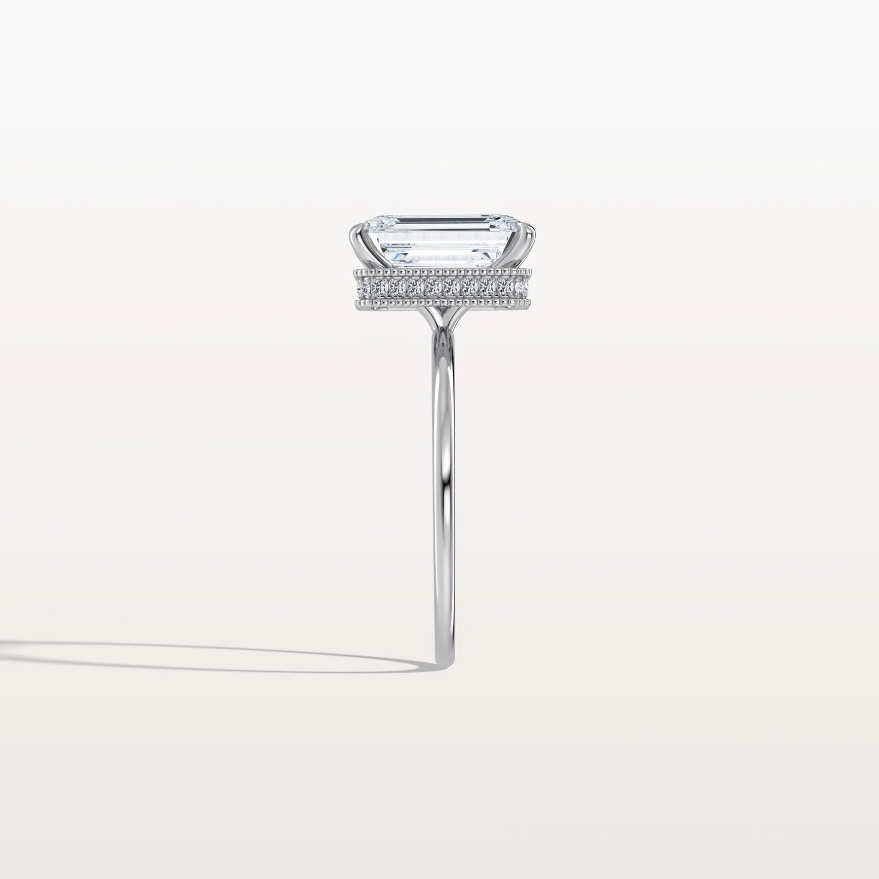 3CT Emerald Cut Lab Grown Diamond Engagement Ring - Rings