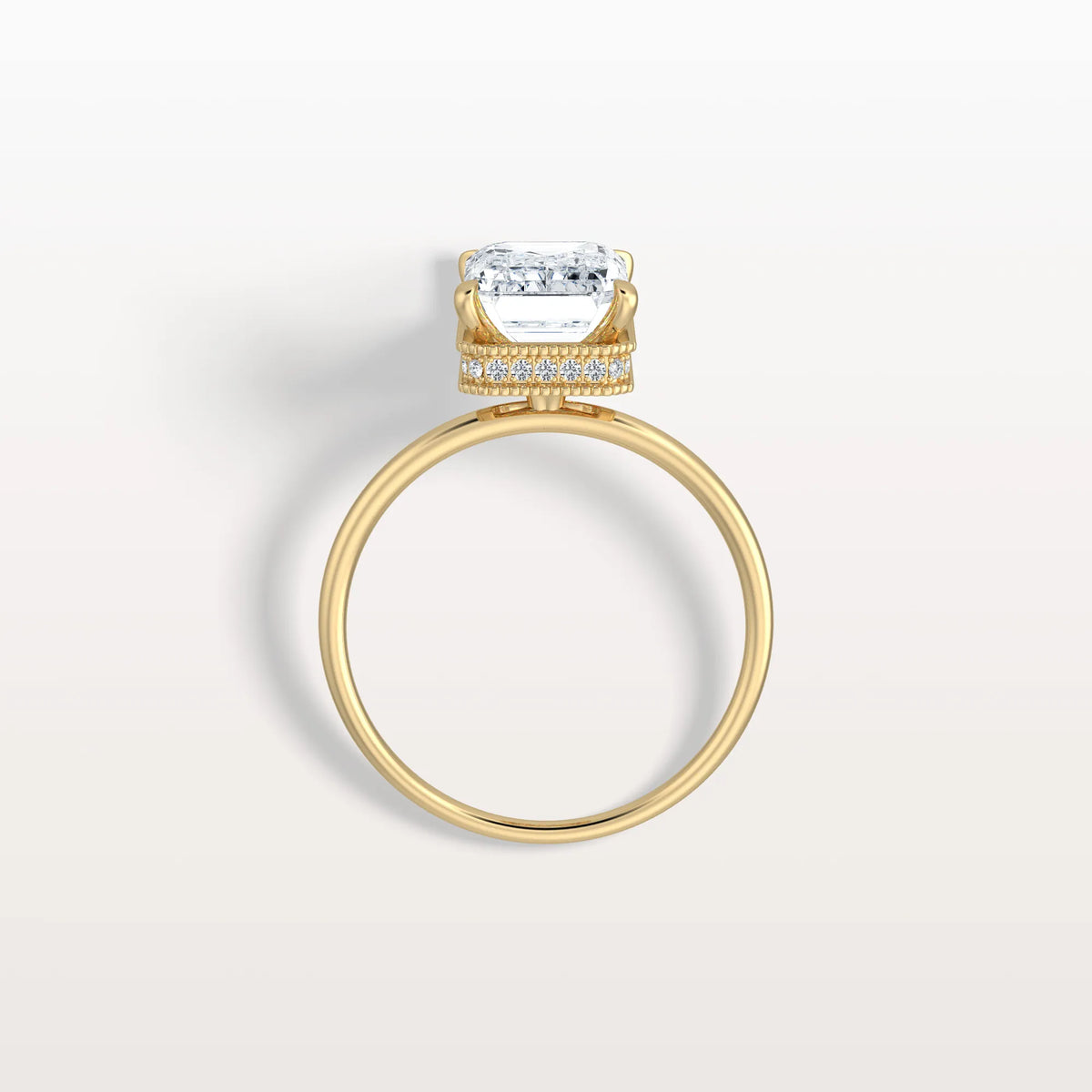 3CT Emerald Cut Lab Grown Diamond Engagement Ring - Rings
