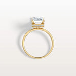 3CT Emerald Cut Lab Grown Diamond Engagement Ring - Rings