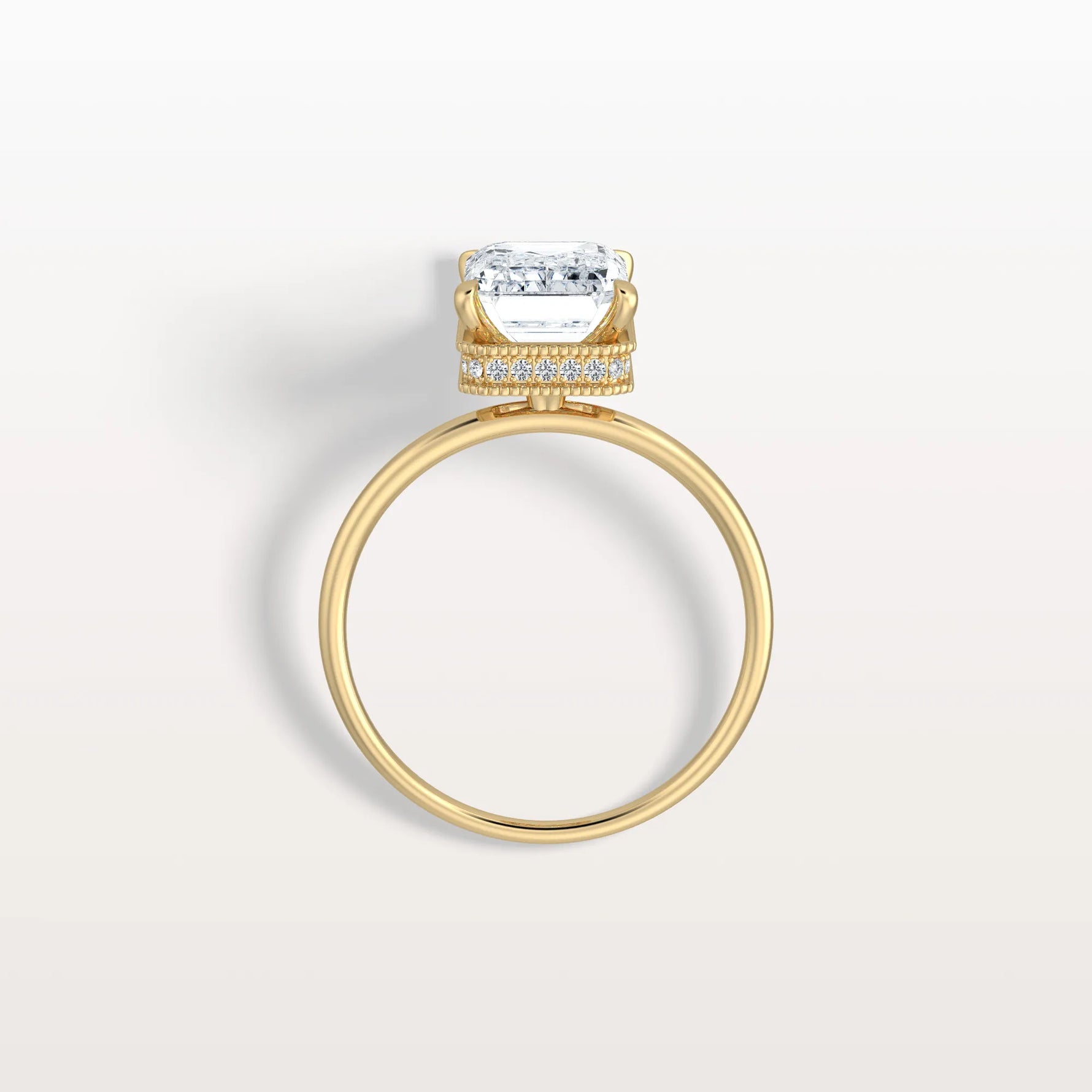 3CT Emerald Cut Lab Grown Diamond Engagement Ring - Rings