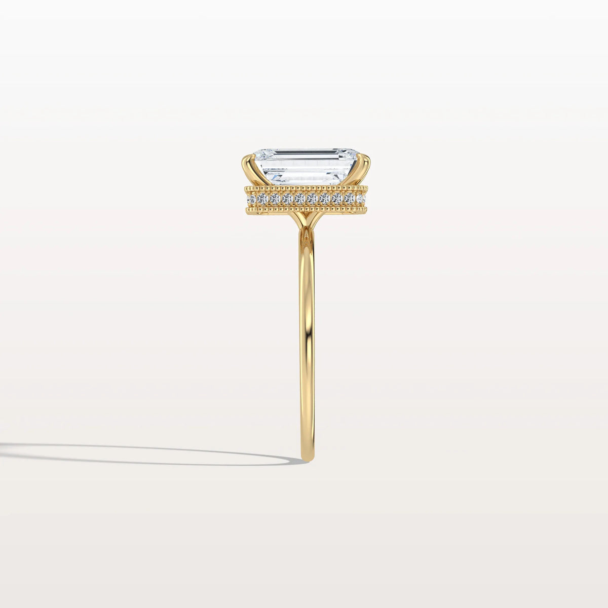 3CT Emerald Cut Lab Grown Diamond Engagement Ring - Rings