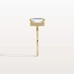 3CT Emerald Cut Lab Grown Diamond Engagement Ring - Rings