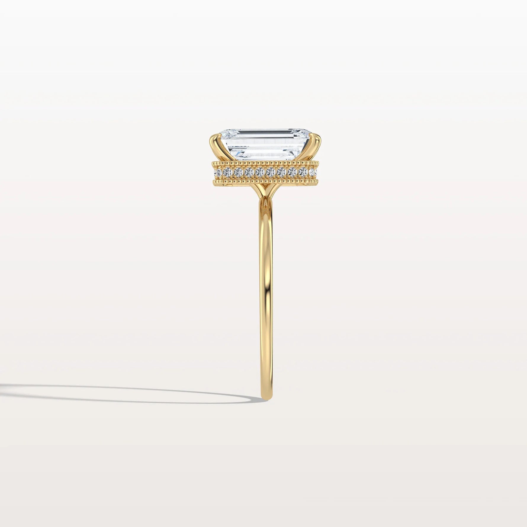 3CT Emerald Cut Lab Grown Diamond Engagement Ring - Rings